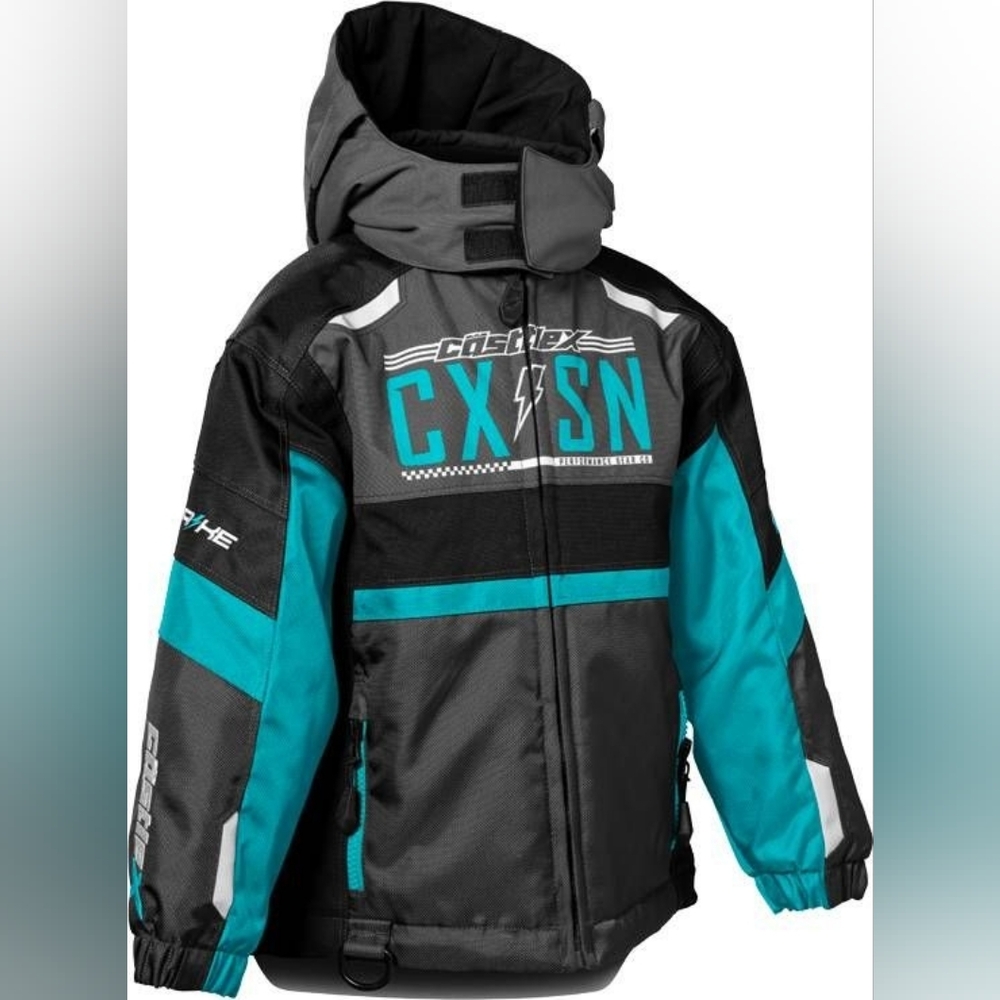 Castle X Strike G4 Toddler Snowmobile Winter Jacket 5t Turquoise Charcoal Black